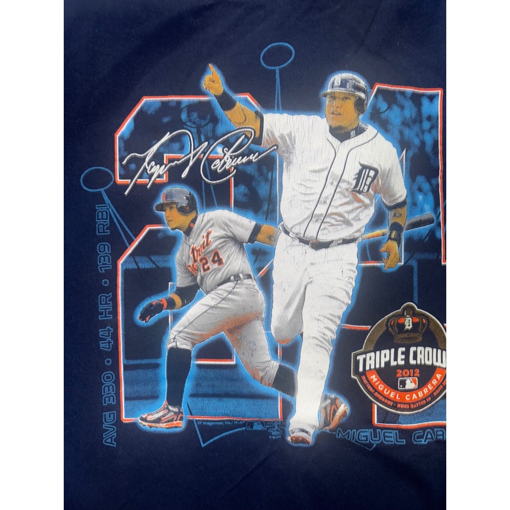 MLB Miguel Cabrera Detroit Tigers Triple Crown Graphic T-Shirt XL